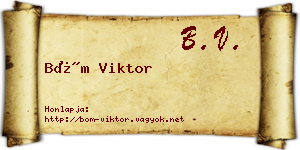 Böm Viktor névjegykártya